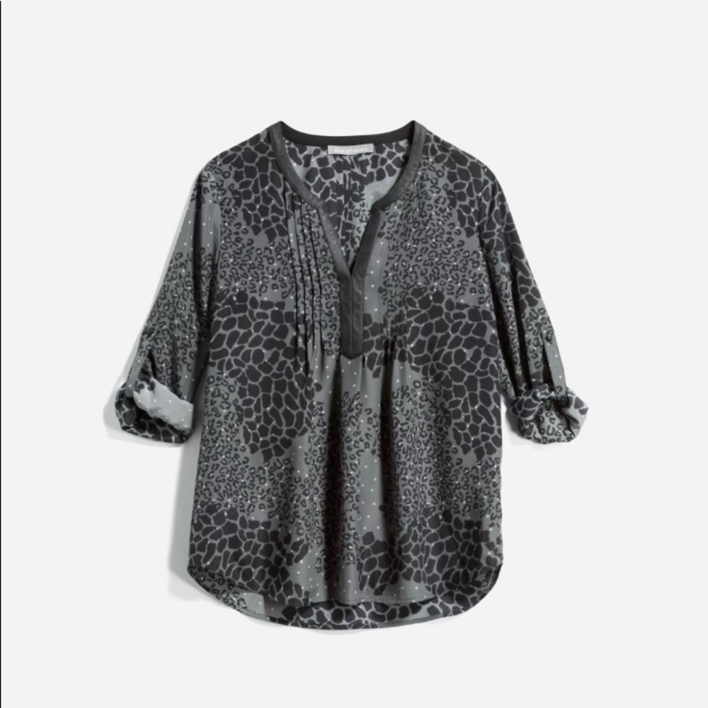 Daniel Rainn loose fitting vegan leather trim top